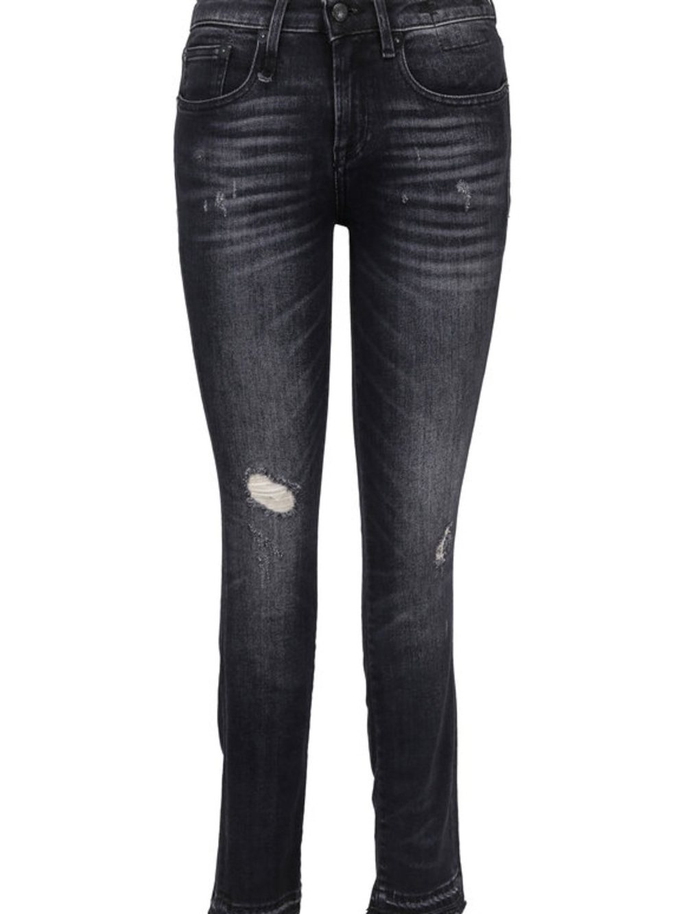 R13 Alison Skinny Black Distressed Jean Stretch Fit